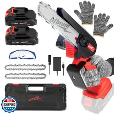 Mini Chainsaw Cordless, 6 Inch Portable Electric Chainsaw, One-Hand Handheld 