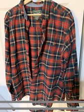 Vintage Woolrich Mens Sz L Wool Button Shirt Jacket Plaid Red Black