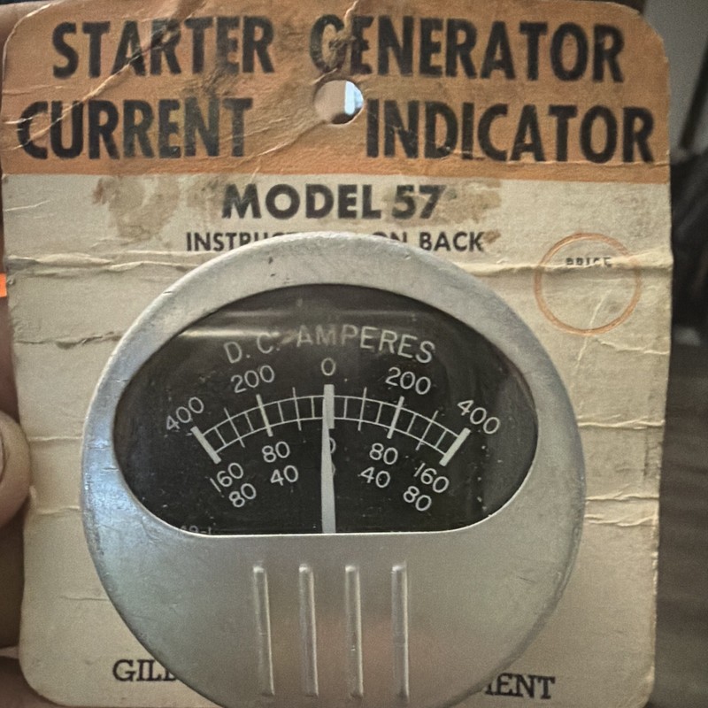 Gilbert Model 57 Starter/Generator DC Amp Panel Meter 400-0-400, 160-0-16