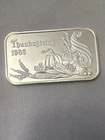 1 oz Silver Bar – 1986 Thanksgiving Madison Mint Vintage Holiday Silver 999 Fine