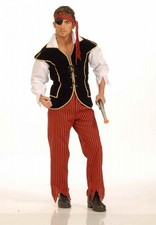 Disfraz de Pirata Primer Mate Para Hombre Bucanero Halloween Juegos con disfraces Adulto Estándar