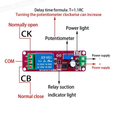 Adjustable Module Time Delay Relay Module DC 12V 1pc NE555 Timer Switch