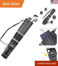 Elegant Black Golf Carry Bag - Portable for 3-9 Clubs with Multi Pocket Storage