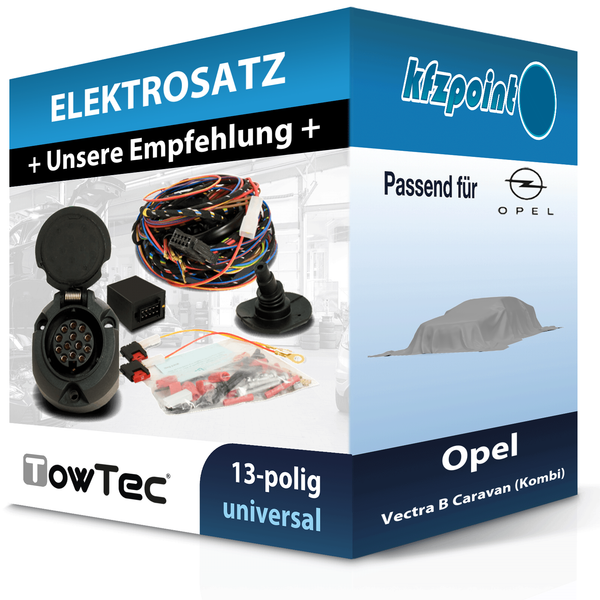 Towtec E-Satz 13Polig Universell Passend für Opel Vectra B Caravan (Kombi)-image