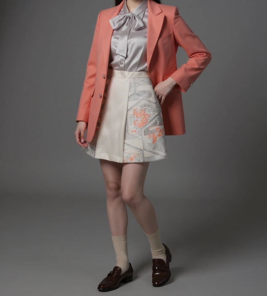 Muestra Falda Obi XXS - 100% Tela Kimono Seda - De Colección Fukuro Obi - Reciclada Japón Foto 2 de 4