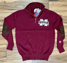 NWT Alma Mater Maroon Mississippi State 1/4 Zip Sweater Sz M University 