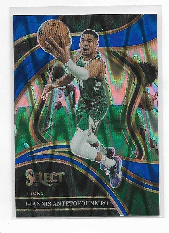 2023-24 Panini Select Giannis Antetokounmpo Courtside Blue Tectonic (#12/99)