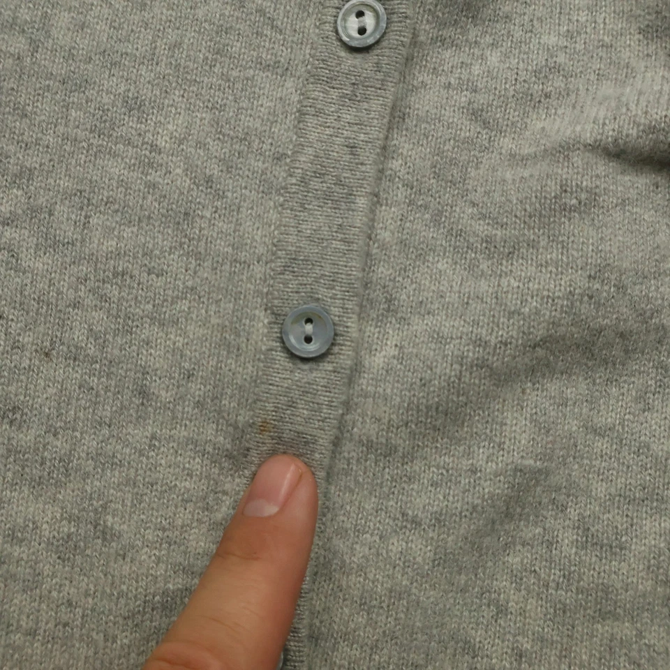 Investments Cardigan Sweater Women's Large Gray Fine Cashmere Button Front - Image 4 of 4