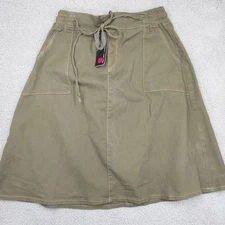 Nancy Kole Denim Skirt Olive Large New With Tags