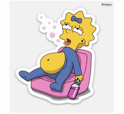 #ad 3” The Simpsons Maggie Sticker Homer Bart Marge Lisa Vinyl Matte Finish $3.00