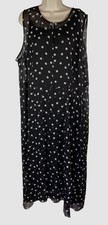 Tommy Hilfiger Women's Black Polka Dot Sleeveless Midi Dress Size 18