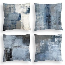 Throw Pillow Covers 18x18 Set of 4 Decorative 18" x 18" Pack of 4 Blue