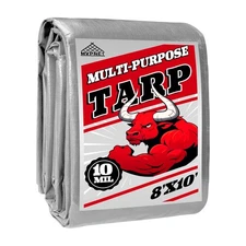 Tarp Heavy Duty 8x10ft Waterproof Tarps,10mil Uv Resistant,Multipurpose Silve...