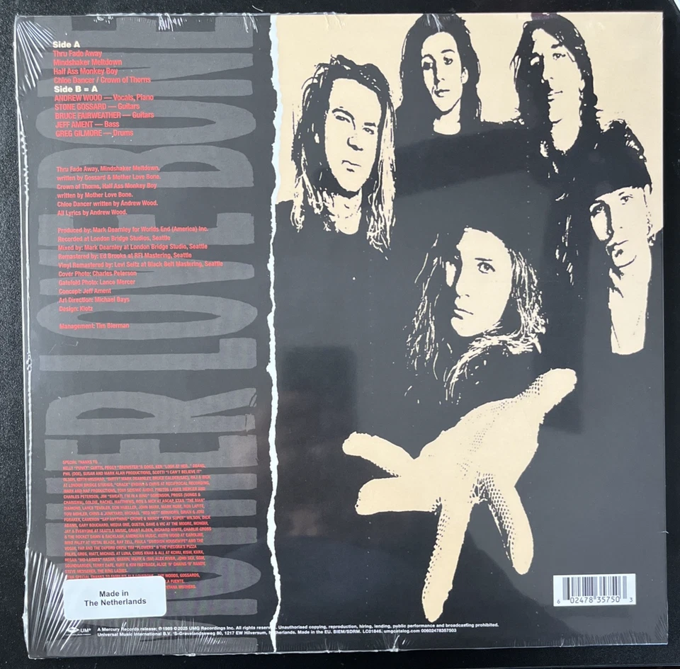 MOTHER LOVE BONE SHINE BLUE VINYL LP 180G LIMITED EDITION IMPORT NEW SEALED MINT - Image 2 of 2