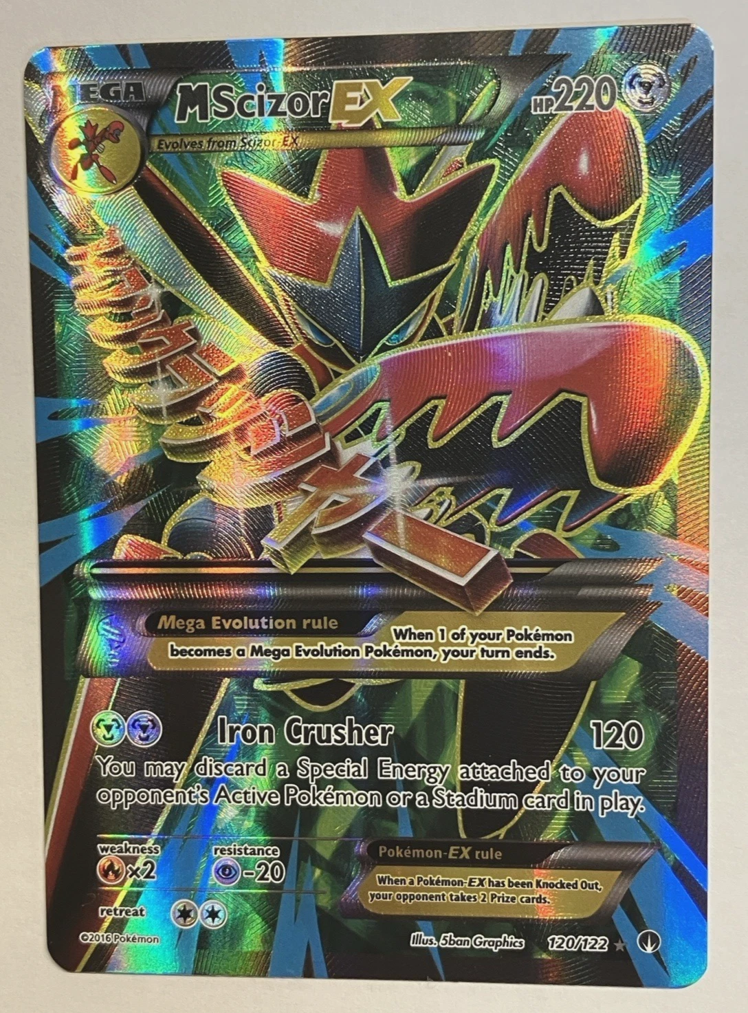 Pokémon TCG M Scizor EX XY Breakpoint Ultra Rare Full Art Holo Card 120/122 LP