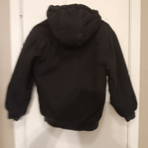 Carhartt Jacket Boys M 10-12 Black Canvas Bomber Barn Work Chore Coat Youth Kids - Picture 2 of 3