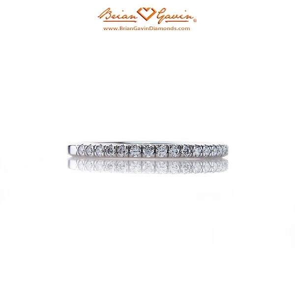 Brian Gavin Women Legera Diamond Pave Matching Wedding Band Platinum in Size 5.5