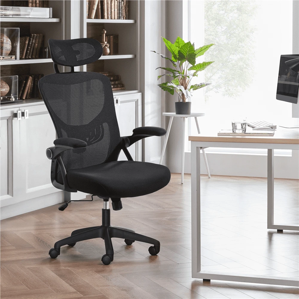 Office chair online with folding armrest