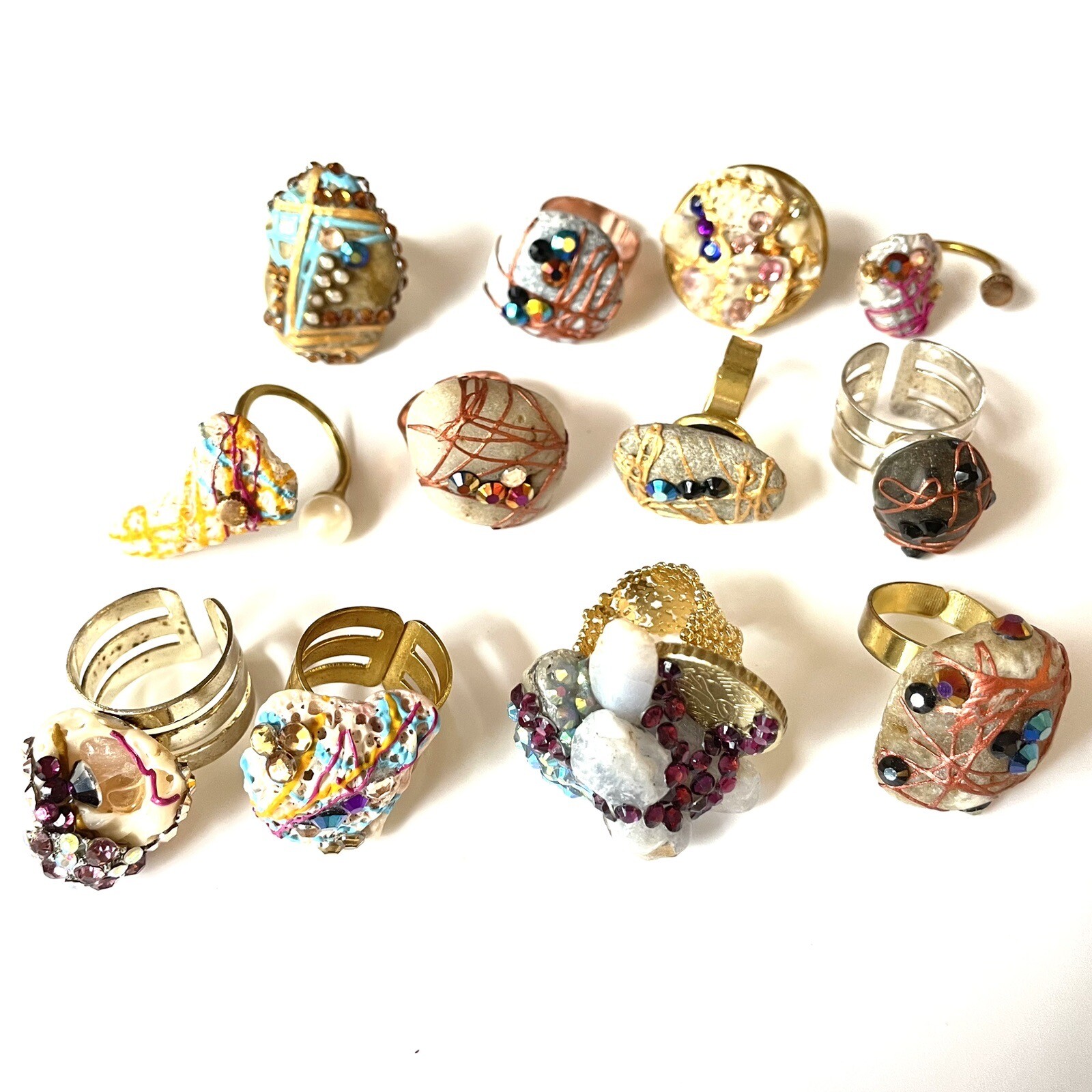 Geometric Rocks With Texture Jewelry Lot Rings FASHION STONES Free Shipping buy it now | eBay
