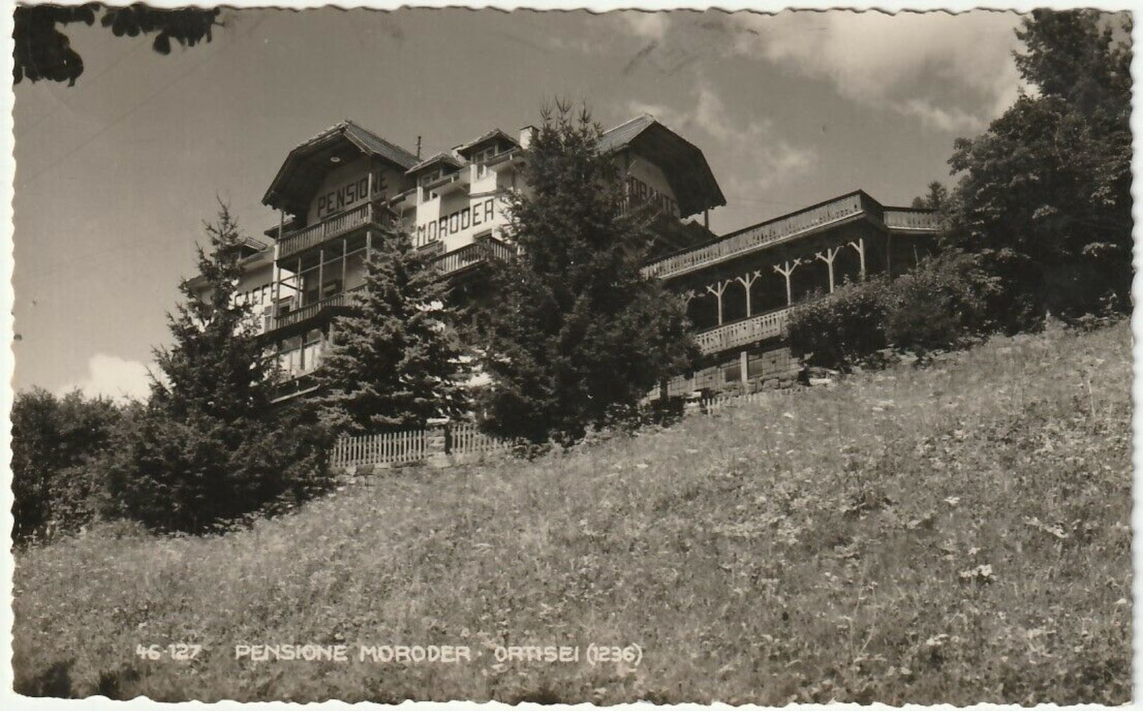 ORTISEI - ST. ULRICH - BOLZANO - PENSIONE MORODER - VIAGG. 1957 -39772-