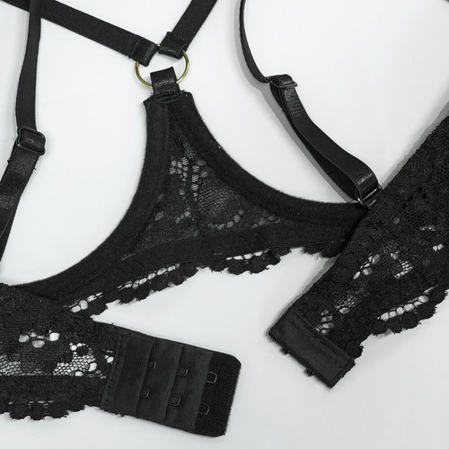 UK Women's Sheer Lace Bra Open Cup See Through Underwear Party Night Clubwear - Picture 3 of 14