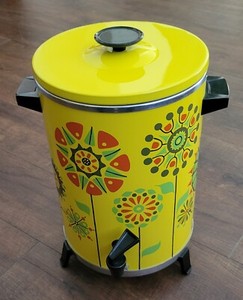 VINTAGE 1972 WEST BEND 30 CUP PERCOLATOR GROOVY FLOWER POWER #3526