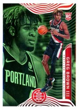 Greg Brown III 2021-22 Illusions GREEN HOLO SP #190 Trail Blazers Rookie RC