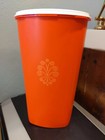 Vintage Tupperware Orange 16 Cup Canister w/Servalier Lid #1222 NICE white seal — photo 1