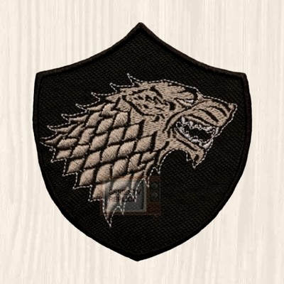 House Stark Logo Embroidered Patch Game Of Thrones Wolf Shield Winter Is Coming Ebay