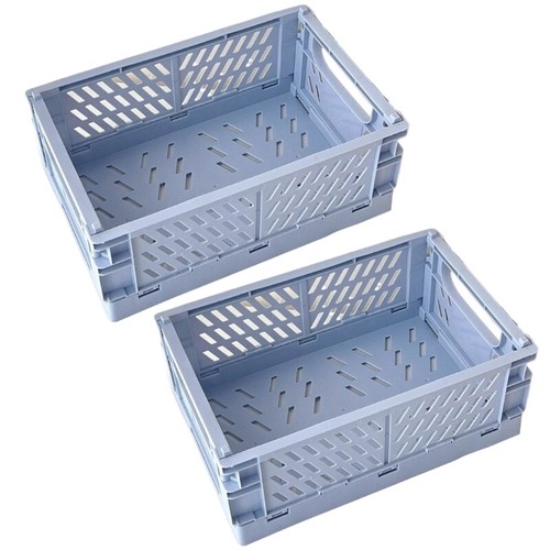 Mini Foldable Baskets Plastic Desk Decors Storage Crates for Bedroom Desktop Box - Picture 6 of 14