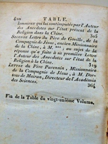 CHINE - LETTRES EDIFIANTES ET CURIEUSES DES MISSIONS ETRANGERES 1811 T 21 - Picture 5 of 6