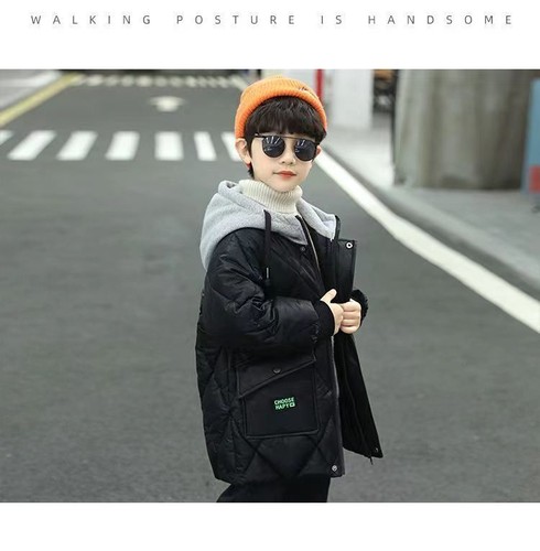 Kids Boys Winter Warm Outerwear Parka Hooded Coat Thicken Zipper Jacket Clothes - Picture 10 of 13
