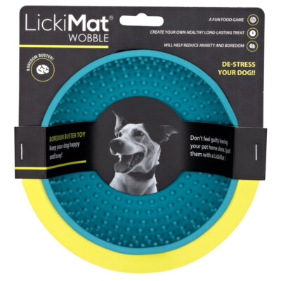LickiMat Wobble Gummischale türkis 16 cm für Hunde und Katzen, spülmaschinenfest