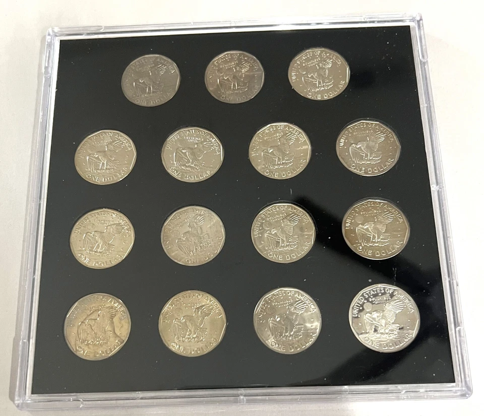 Susan B Anthony  Complete Set in Capital Plastic Holder. 15 Coins + 1999 PROOF - Image 2 of 4