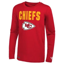 New Era NFL Men's Kansas City Chiefs 50 Yard Line Long Sleeve Poly Dri-Tek Tee
