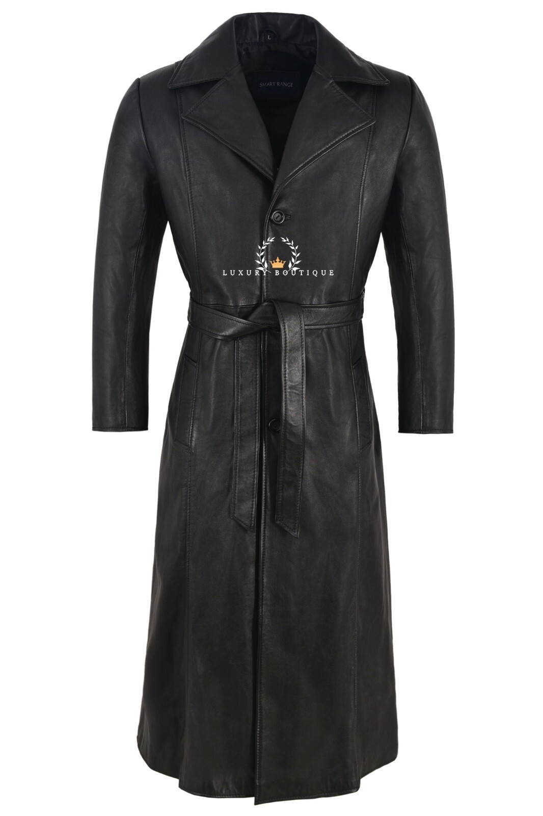 ALTRA BLADE' Cappotto Uomo Nero LUNGHEZZA INTERA Wesley Snipes Cappotto Vera Pelle Napa 00147