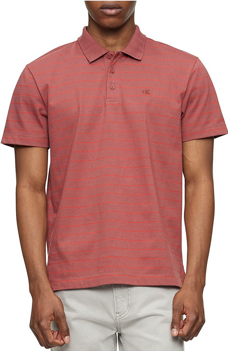 Мужская рубашка поло Calvin Klein из гладкого хлопка в полоску с монограммой и логотипом Apple Butterm 7990₽