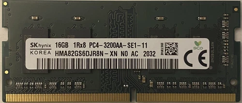 RAM SK Hynix DDR4-3200 16GB HMA82GS6DJR8N-XN 1Rx8 PC4-25600 SODIMM Memory