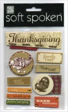 me & my BIG ideas Soft Spoken Embellishments - HARVEST-THANKSGIVING - 10 pcs
