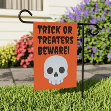 Halloween Spooky Trick or Treat Garden House Banner Sign