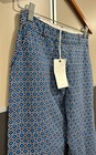 Nwt Diplodocus cotton pants blue size elastic waist Eu 36 Us 4 Geometric print