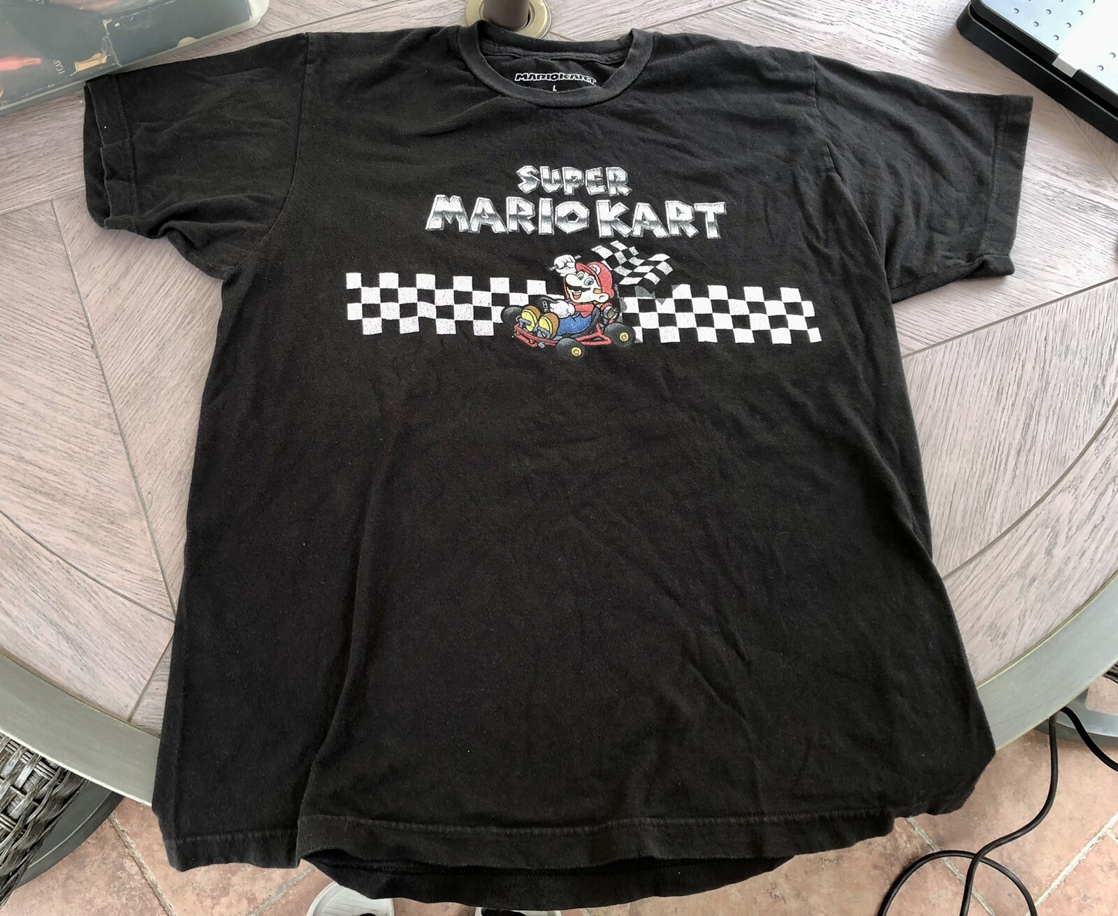 Super Mario Kart Nintendo Retro Finish Line Men Large… - Gem