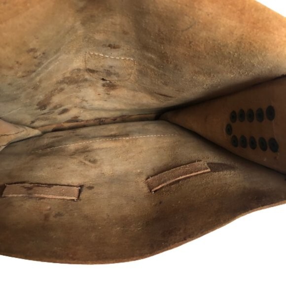 Vintage 70s distressed rectangular shaped brown l… - image 8