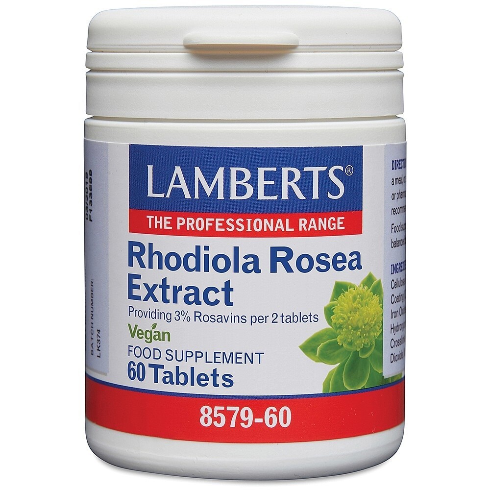 Lamberts Rhodiola Rosea Extract Tablets  (60). BBE 10/2027