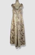 900 Rickie Freeman For Teri Jon Women's Beige Off-Shoulder Gown Dress Size 8