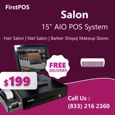 15'' Touchscreen POS Cash Register Till System Salon Makeup Stores Beauty & Spa