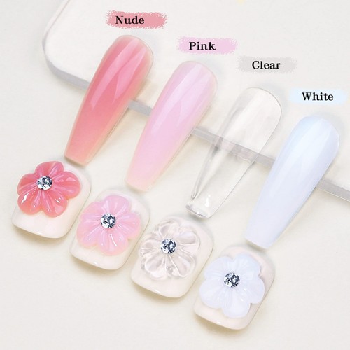 White Clear Pink Gel Polish - Acrylic Uv Hard Nail Extensions Polygel Cream 15ml