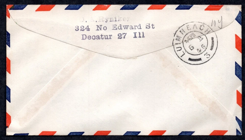 US 1945 IRELAND FIRST TWA FLIGHT F.A.M. 27 DECATUR ILL. TO SHANNON AIRPORT - Image 2 of 2