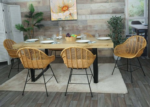 B-Ware Esszimmerstuhl MCW-M28, Rattansessel Rattanstuhl, Kubu Rattan Metall - Bild 3 von 10