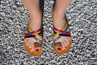 Sandales Femme - CUIR CROISÉ CONFORT - Fait Main & Naturelle - Du 35 au 42 - - Photo 1/2